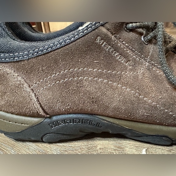 Merrell Sight Lace Bracken Brown Suede Shoes Boys 6 Women’s 8 - Picture 8 of 9